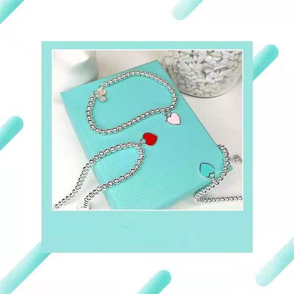 

original fashion classic 925 sterling silver love heart bracelet multicolor optional woman jewelry holiday gift2047, Golden;silver