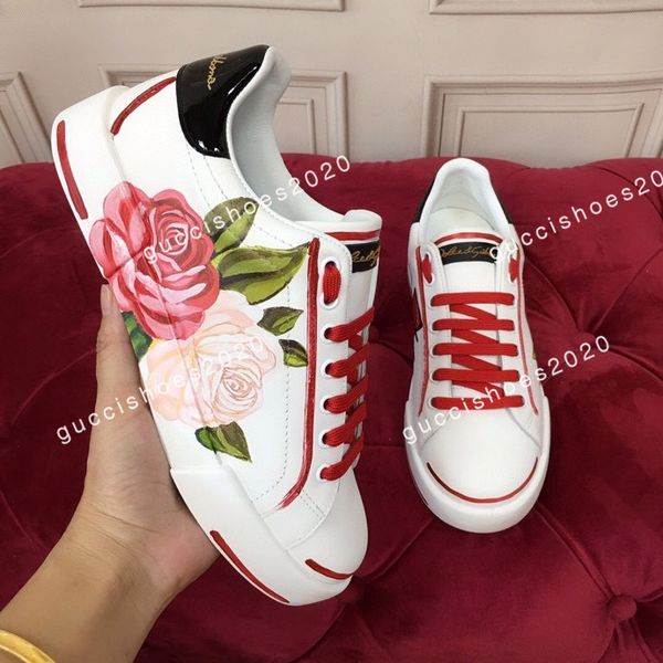 

designer men and women high sneakers casual and comfortable leather breathable sneakers couple shoes size35-45, Black;red