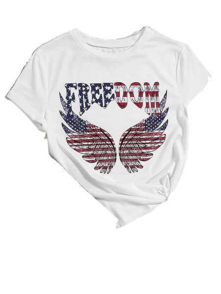 

americana wing & letter graphic tee s3tq#, White