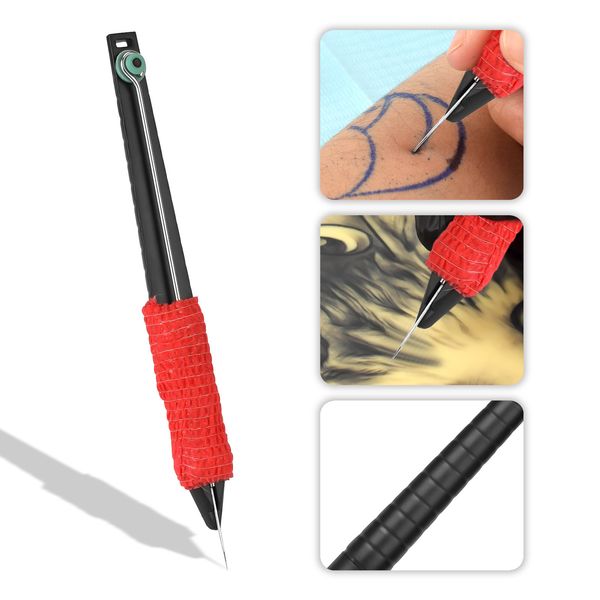 Penna per tatuaggi 1 pezzo Anello classico Ago per mano in nylon nero 3D antiscivolo