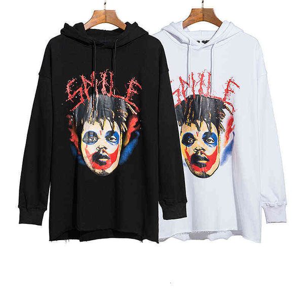 

and autumn winter tide br big v hip hop commemorative picture portrait printing men's women's loose casual hooded sweater generati, Black