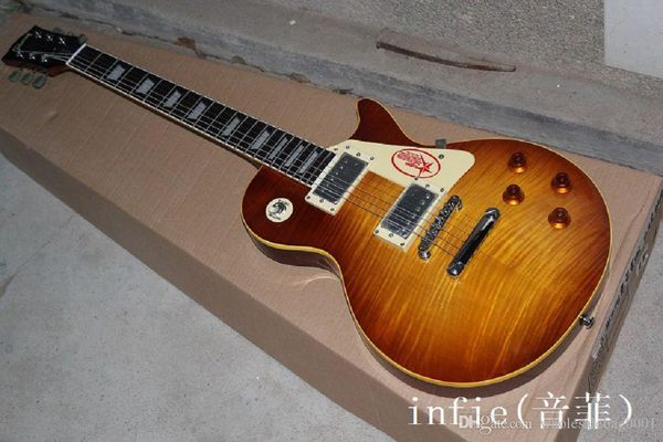 

hgfderfg shipping new arrival g les standard sunburst electric guitar 5- star signature in stock