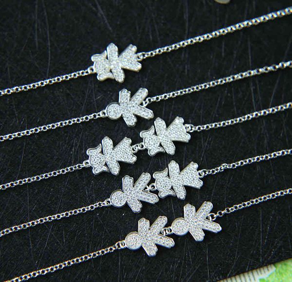 

authentic 925 sterling silver boy and girl charms link link for women russia adjustable bracelet wholesales, Golden;silver