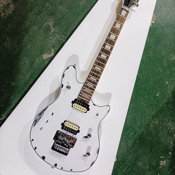 

6 strings retro white electric guitar with sound cut-off switch rosewood fretboard