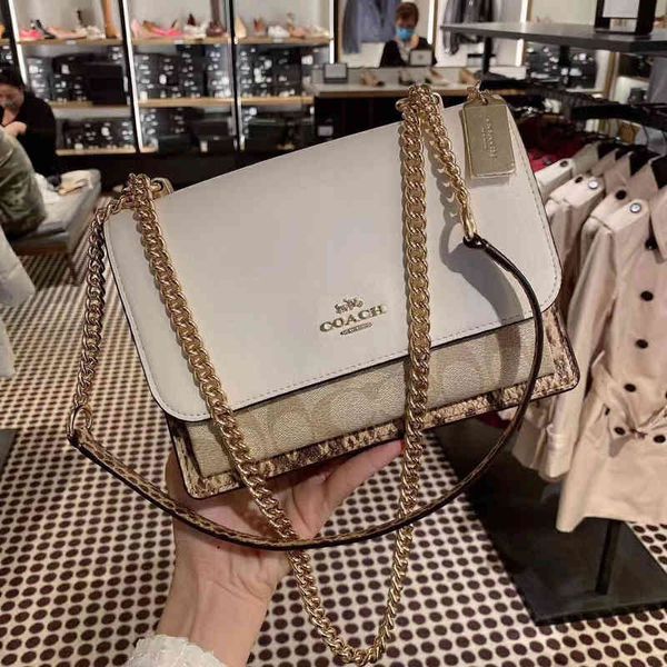 

cochbags womens klare organ rivet printed single shoulder bag messenger chain in the