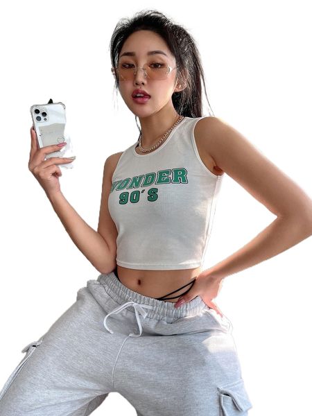

dazy letter graphic crop tank t5qi#, White