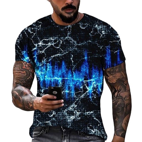 

men's tee t shirt 3d print graphic round neck casual daily 3d print short sleeve fashion designer cool comfortable blue z4ap#, White;black