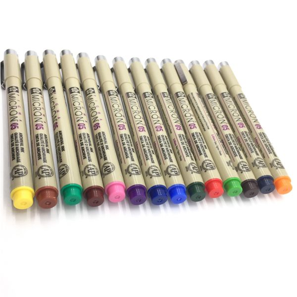 Set di 814 colori SAKURA Pigma Micron Liner 0,25 mm 0,45 mm Colore Fineliner Linee di disegno Pennarello Studente Forniture d'arte Y200709