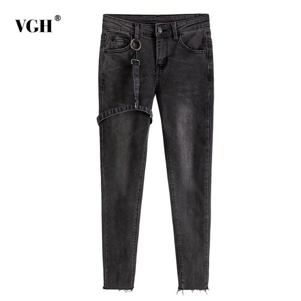 

streetwear patchwork pencil pants for women high waist large size black solid slim trousers female fall fashion 210507, Blue