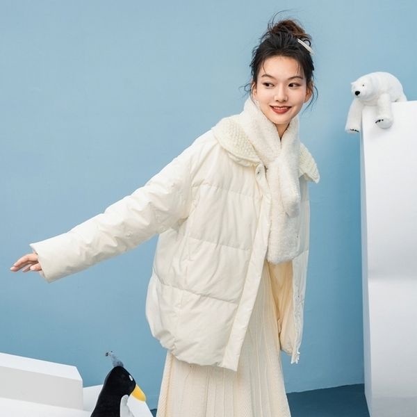 

winter arrivals short lightweight white duck pure color womens coat y201026, Black