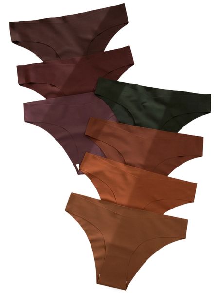 

7pack plain no show panty n2jy#, Black;red