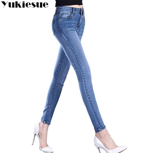 

plus size jeans for women high waist denim women pants high elastic womens skinny pencil stretch pants women jeans femme 210412, Blue