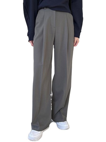 

dazy high waist fold pleated tailored pants a8rl#, White;black