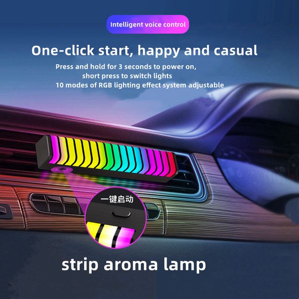 

car aromatherapy atmosphere lamp hanging air outlet perfume decoration voice-controlled ornaments music rgb rhythm lamp