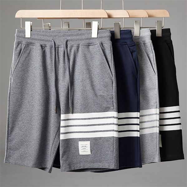 

sports casual shorts stripe large loose summer cotton beach breeches men's, Black