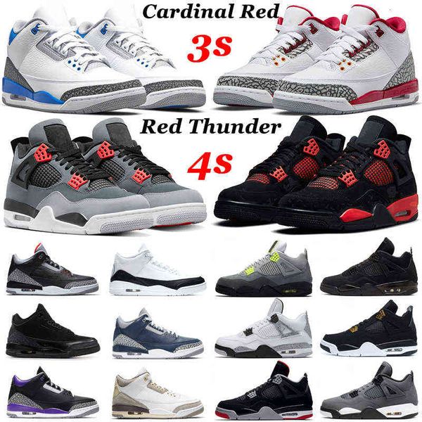 

2022 jumpman 4 basketball shoes 3 men women 3s cardinal red thunderracer blue pine green 4s infrared black cat bred zen master neon mens