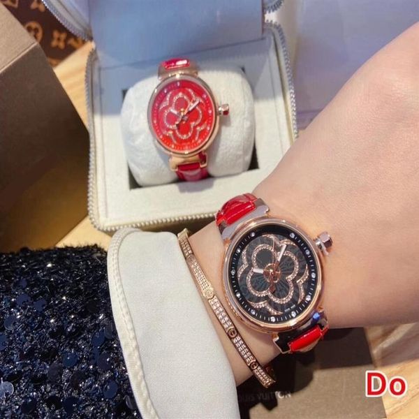 

fashion new design women watch leather lovers watches quartz luxury watches business classical flowers clock235h, Slivery;brown