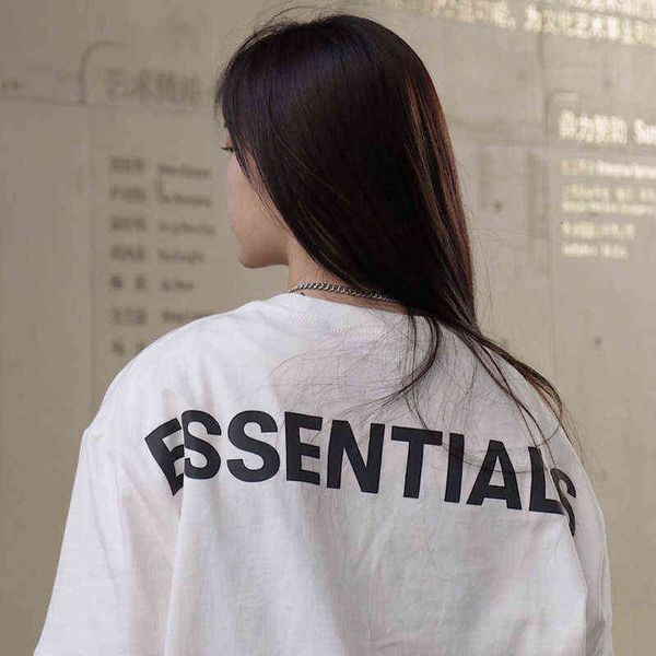 

essential fog t shirts preppy streetwear premium quality relaxed comfort season 7 double line fog high street style loose 3m reflective t-sh, White;black