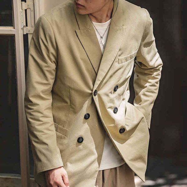 

men's jackets madden tooling american double row buckle lapel jacket vintage used casual suit men's wear tjns, Black;brown