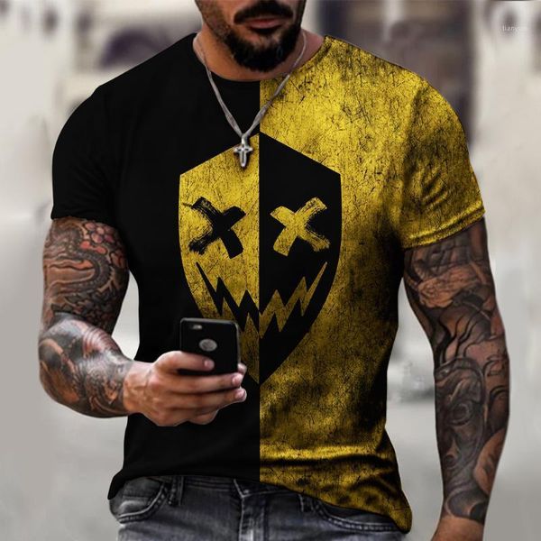 Erkek T-Shirt XOXO 3D Baskılı Cadılar Bayramı T-Shirt, Yuvarlak Boyun Kazak, Eğilim, Kentsel Moda, Boş Zaman, 2022