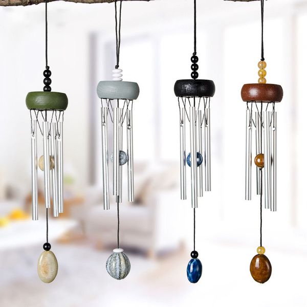 Mini Alüminyum Tüpler Rüzgar Zil Duvarı Asılı Ev Dekorasyonları Araba Yaşayan Ev Bahçe Windchime Kapı Rüzgar Çubuğu Süsleri Noel Hediyesi