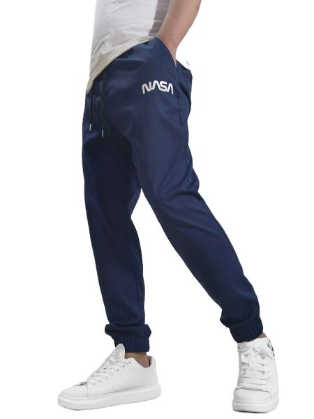 

men letter graphic drawstring waist pants h00m#, Black