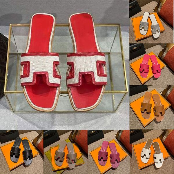 

classic woman shoes slipper leather sliders flat sandals fashion designers rubber ladies beach oran sandal lychee skin muliticolor sneakers, Black