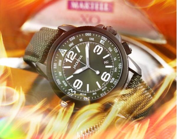 Top Brand Quartz Fashion Mens tempo relógio relógios de 43 mm Data de automóveis preto Belra Black Fabric Belt Watch Wholesale Male Gifts Wristwatch Montre Homme