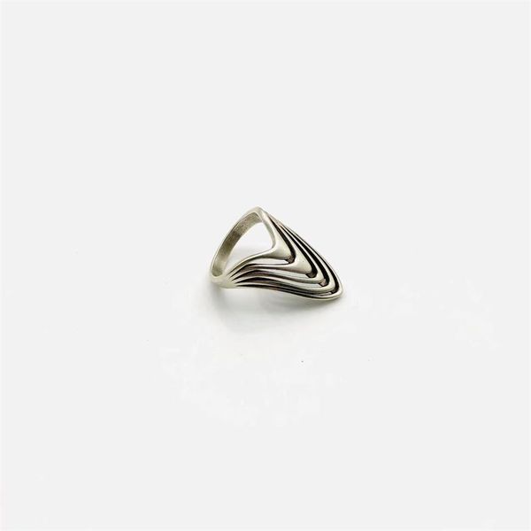 

independent five-fold wave ring retro niche light luxury 925 sterling silver kiko style couple fashion trend jewelry accessories
