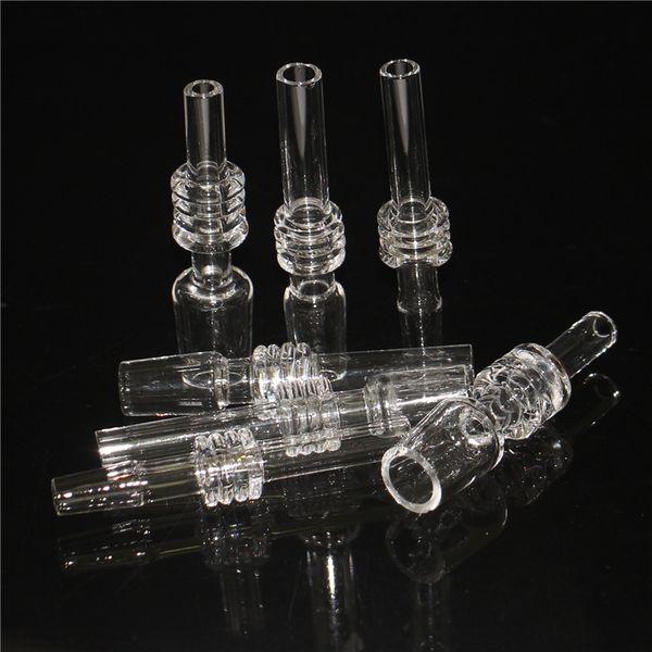 Accessori per fumatori 10mm 14mm 18mm punta al quarzo per nettare Kit Dab cannuccia tubo al quarzo punte a goccia ciotola di vetro