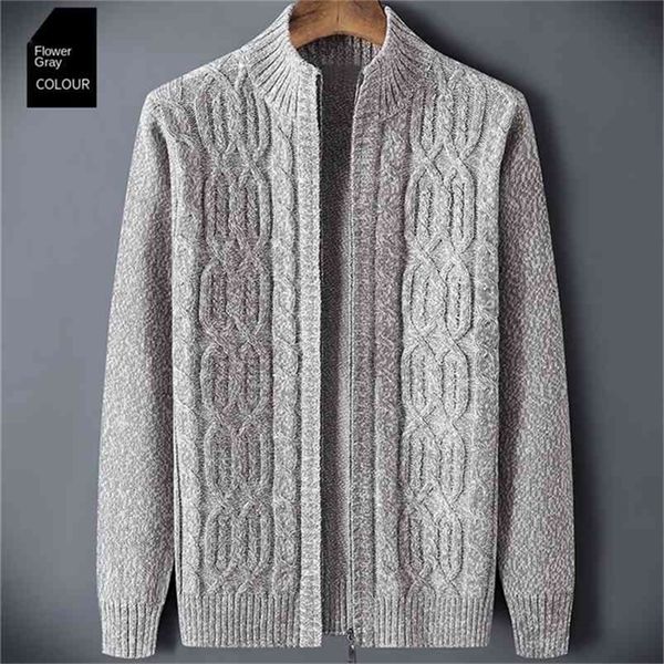 

vintage autumn winter men s sweater male cardigan plaid knitted sweater men clothing outwear coat korea jumpers 210804, White;black