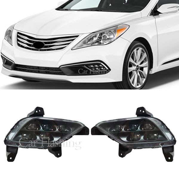 

1set car led drl daytime running light front bumper fog lights lamp headlight driving lamp for hyundai azera grandeur 2015 2016