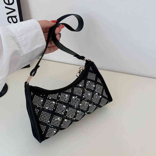 

women's bag summer popular rhinestone underarm bag temperament versatile single shoulder bag foreign style small satchel 220616