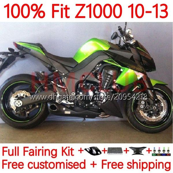 Spritzgussverkleidungen für KAWASAKI NINJA Z-1000 Z 1000 R 2010-2013 Jahre Karosserien 20Nr.25 Z-1000R Z1000 10 11 12 13 Z1000R 2010 2011 2012 2013 OEM-Karosserie schwarz grün