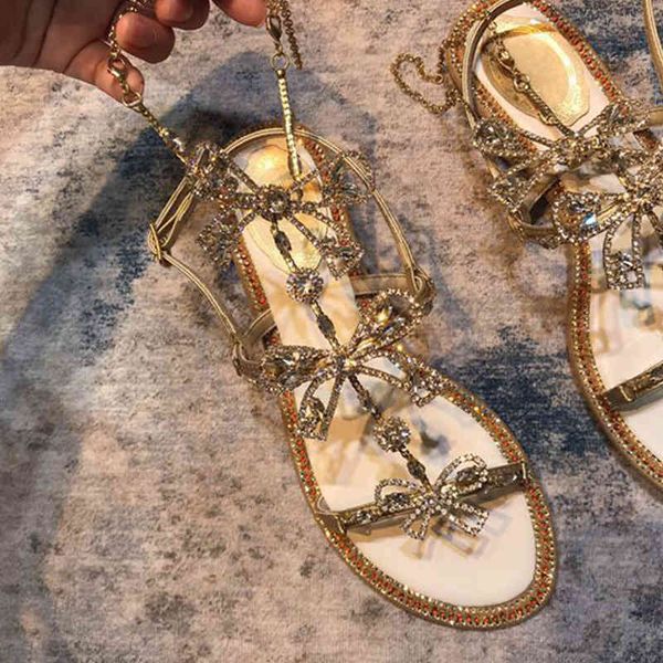 

sandals women's gladiator sandals gold summer shoes flat cut with bow, Black