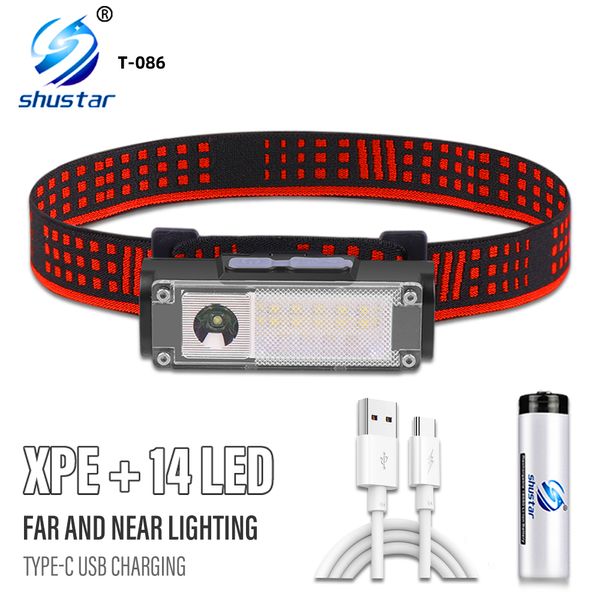 LED balıkçılık far süper parlak LED far kampı el feneri şarj edilebilir lamba yürüyüş taşınabilir aydınlatma ışıkları