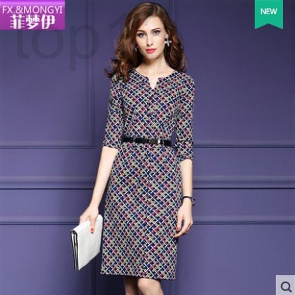 

casual dresses designer autumn 2016 new fashion plaid dress single breasted lace up slim a-line skirt middle sleeve n8jb, Black;gray