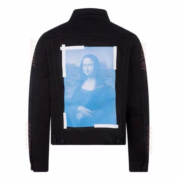 Offs Beyaz Ceket Mona Lisa Erkek Denim Ceket Tasarımcı Ceket Offs Ceketler Moda Erkekler Kadın Gündelik Uzun Kollu Adam Giyim Dış Giyim Bombacı Ceketleri 1702