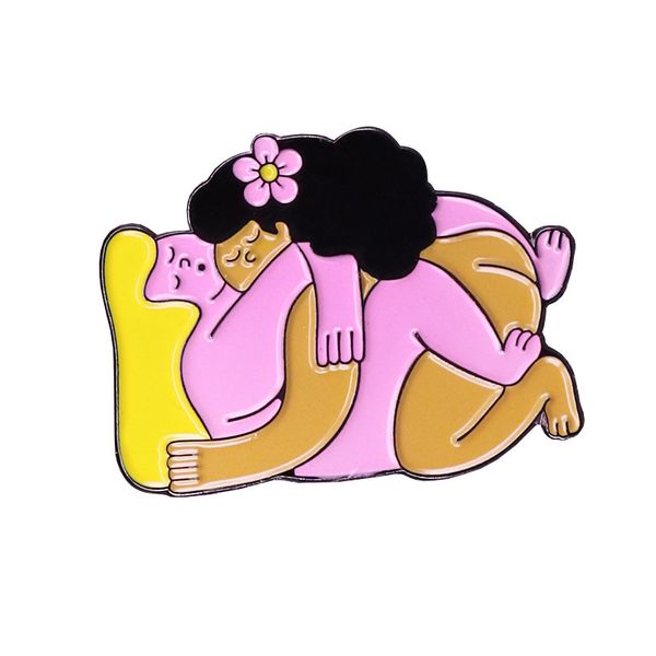

lady couple lovers lgbtq gay pride brooch pins enamel metal badges lapel pin brooches jackets jeans fashion jewelry accessories, Blue