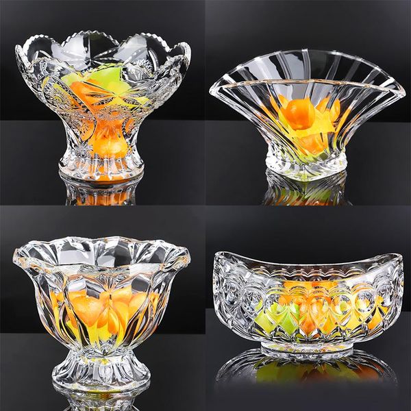 Банки для хранения банки Creative Crystal Glass Fruit Plate Fashion Yuanbao Bow