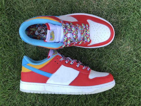 

2022 authentic low fruity pebbles casual running shoes white red blue yellow sports sneakers outdoor with original box dh8009-600, Red;white
