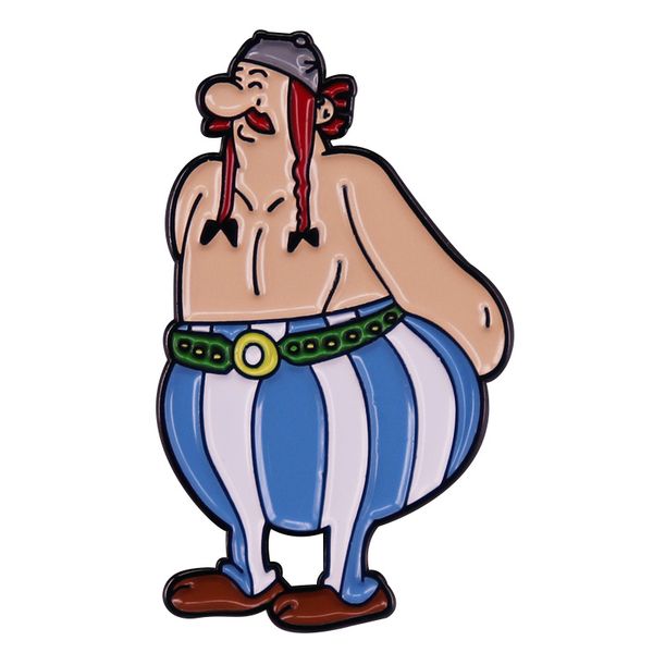 

asterix obelix badge funny animated brooch cartoon decorative accessories, Blue