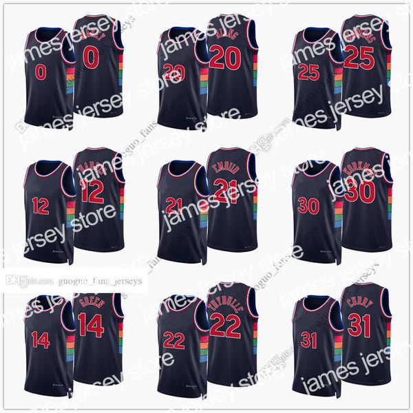 Баскетбол в колледже носит Джеймс Custom Printed 75th 2022 New City Basketball Jerseys Harris Embiid Simmons Green Curry Korkmaz Niang Maxey Thybulle Drummond Spring