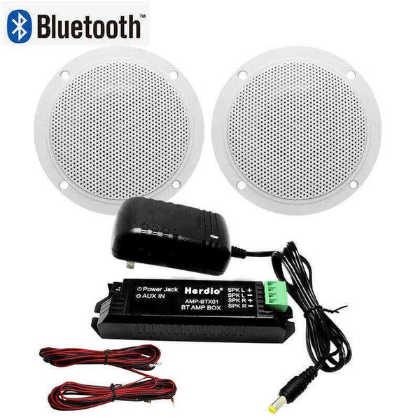 Herdio Amplificatore di classe digitale integrato impermeabile Altoparlante da soffitto compatibile Bluetooth con W pollici Altoparlante attivo per interni J220523