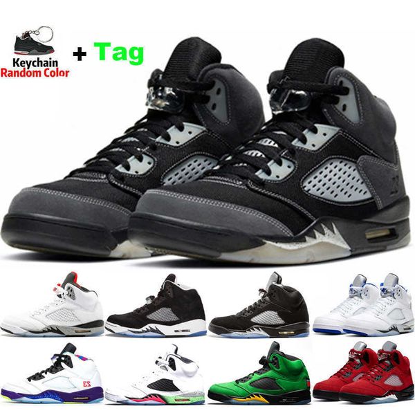 

basketball shoes men women 5s anthracite fire red raging bull alternate grape oregon ducks white cement mens outdoor sports sneakers, Black