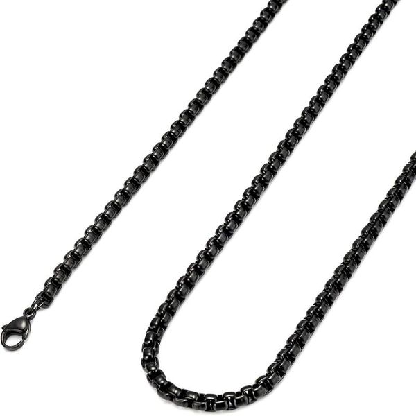 Ketten 2 mm 2,5 mm 3 mm 4 mm Black Box Halsketten Edelstahl Rolo Kabelkette für Männer Frauen USENSET