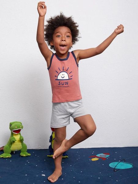 

toddler boys cartoon graphic pj set she01, Blue;red