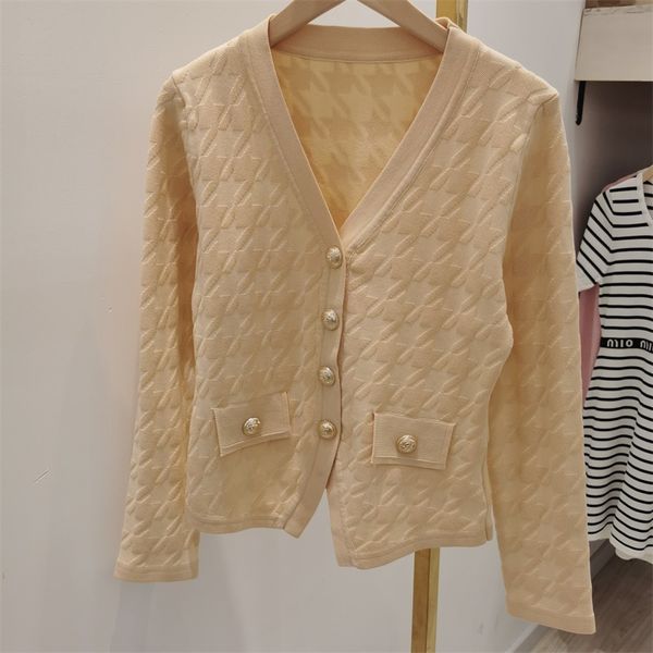 Maglioni da donna Giacca cardigan a maniche lunghe con scollo a V Custodia per uccelli mille Rilievo tridimensionale Cardigan maglione francese di grado superiore da donna