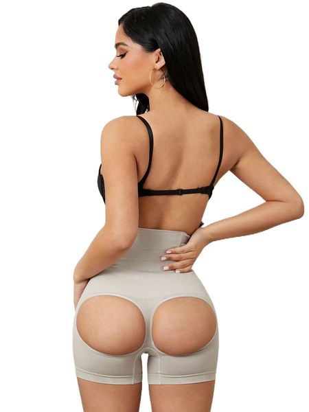 

cut-out shapewear shorts h8e2#, Black;red