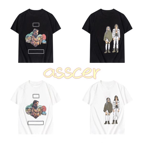 

summer new fashion t shirts designer womens hand-painted short sleeve tees mens casual loose asian size s-2xl, White;black